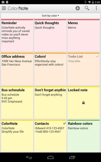 Image result for ColorNote Sample