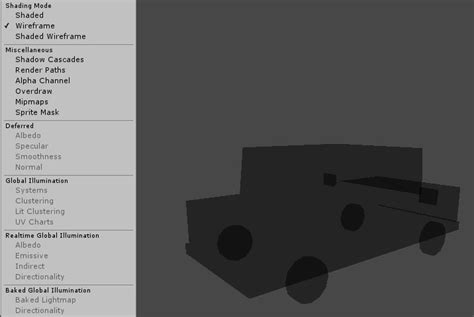 Toradh íomhá ar Wireframe Mode Unity