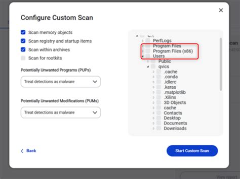 Toradh íomhá ar Malwarebytes Custom Scan