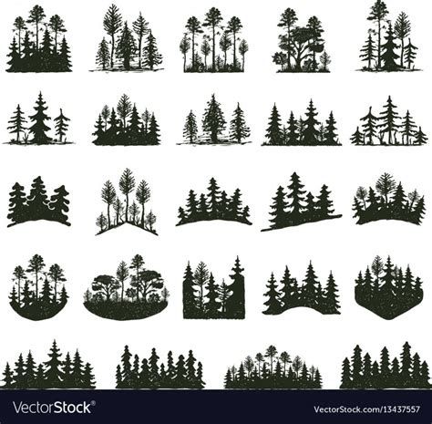 Tree Line Silhouette Vector at Vectorified.com | Collection of Tree ...