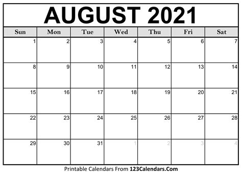 Image result for Month of August Calendar