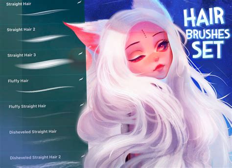 Toradh íomhá ar Curly Hair Procreate Brush