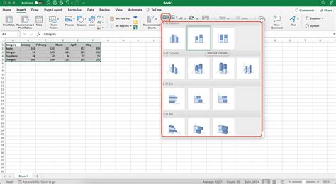 Image result for Stack Bar Chart Excel