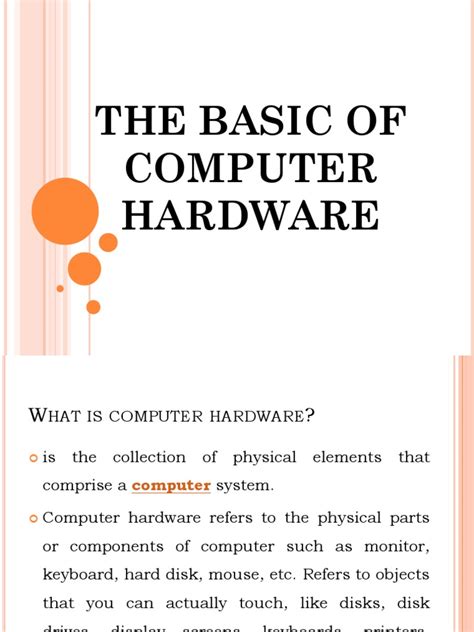 The Basic of Computer Hardware | PDF | Computer Monitor | Personal ...