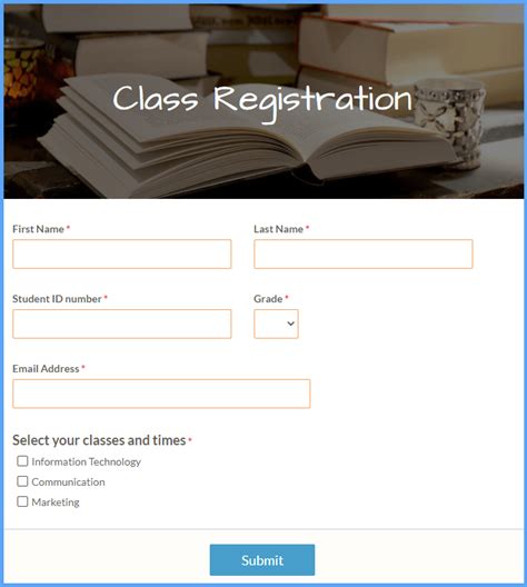 Afbeeldingsresultaten voor Class Registration Form Template Visual Studio