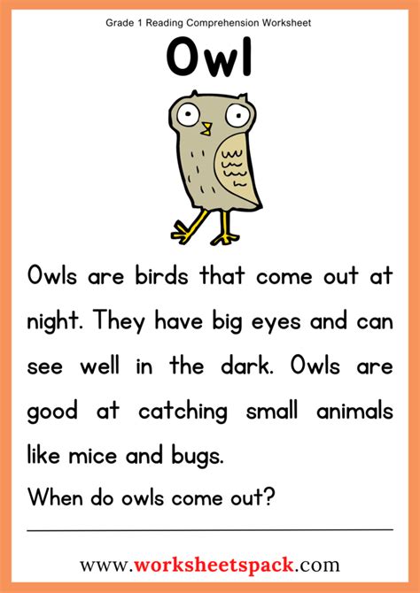 Image result for Level 1 Reading Comprehension Worksheets