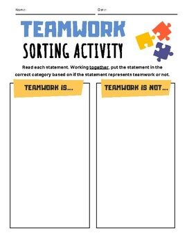 Afbeeldingsresultaten voor Unity and Teamwork Worksheet