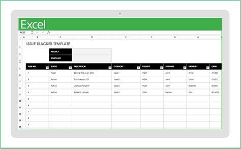Issue Tracking Excel Template Free Download Excel