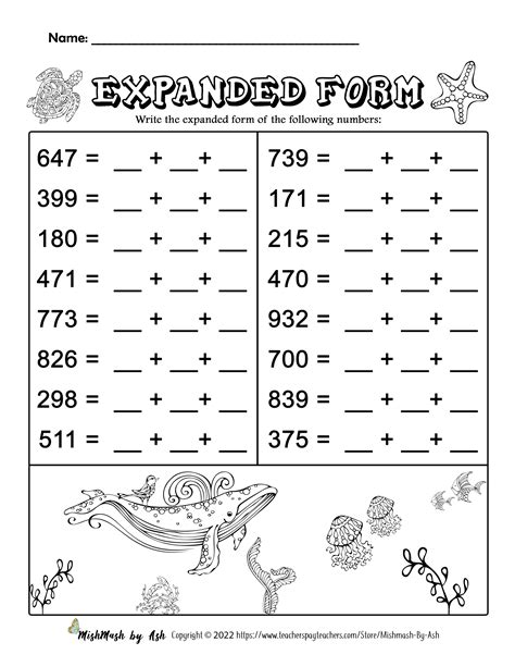 Afbeeldingsresultaten voor Expanded Form Printable Worksheets