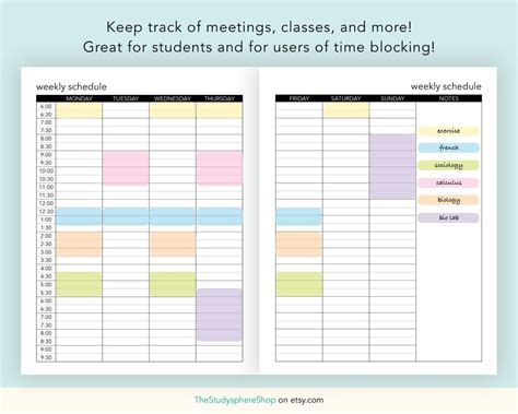 Image result for Weekly Planner Time Blocking Printable