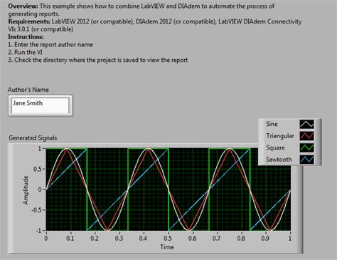 Report Generation LabVIEW に対する画像結果