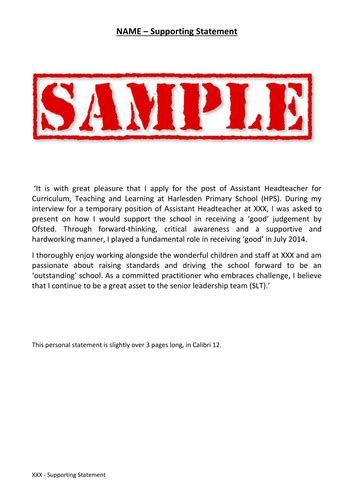 Image result for Supporting Statement Examples for Assistant Teachers