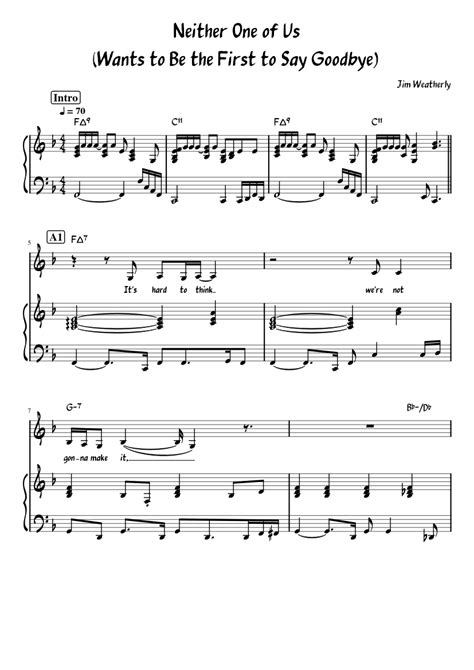 Neither One of Us – Gladys Knight & The Pips Sheet music for Piano ...