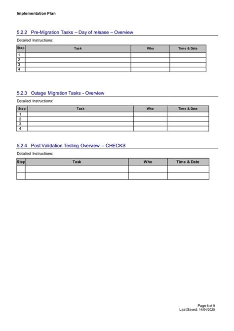 Implementation Plan Template PDF に対する画像結果