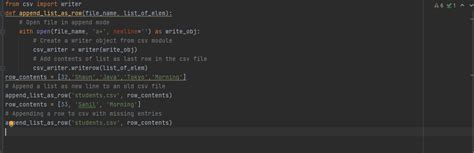 Image result for Python Programme for Adding Embedded Data in CSV File