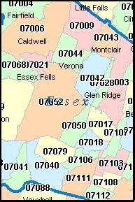 Toradh íomhá ar Newark NJ Zip Code Map