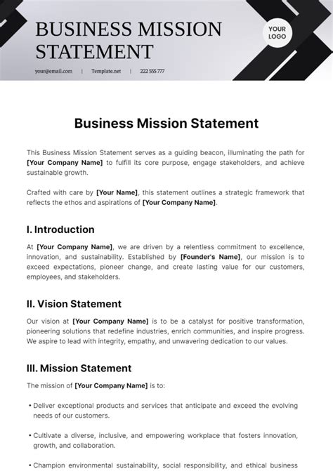Image result for Free Mission Statement Examples for Business