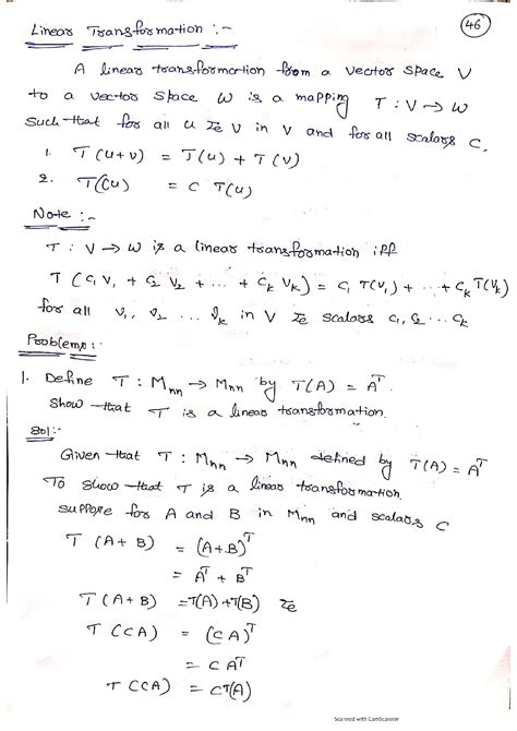 Image result for Linear Transformation Vector Space