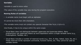 Image result for How to Use Variables in Visual Basic