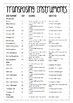 Image result for Transposing Instruments List
