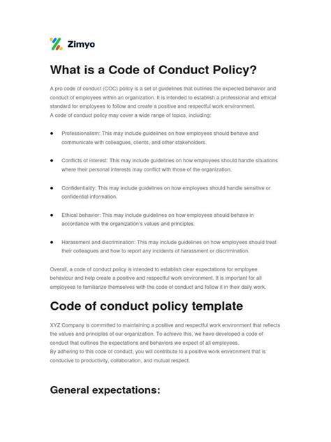 Image result for Code of Conduct Policy