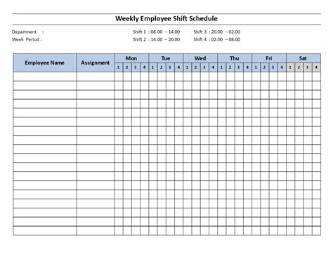 Image result for Weekly Employee Shift Schedule Template