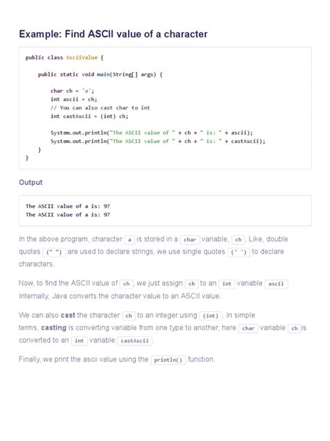 Image result for How to Get ASCII Value in Java