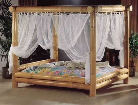 Image result for Bamboo Bed Frame with Mosquito Net