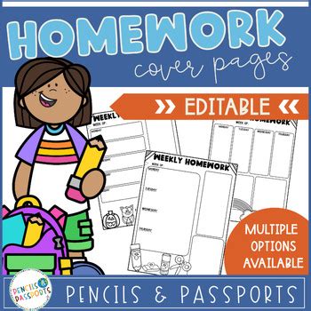 Image result for Printable Homework Cover Sheet