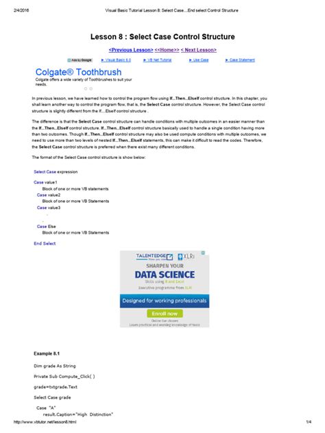 Toradh íomhá ar Microsoft Visual Basic Tutorial PDF