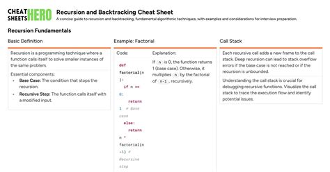 Image result for Recursion Cheat Sheet