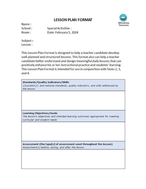 Image result for Types of Lesson Plan Templates