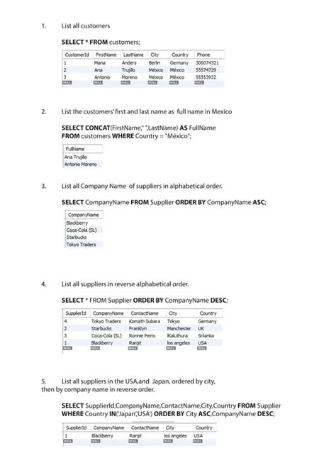 List of 10 in SQL Query に対する画像結果