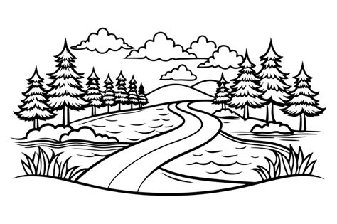 River Line Drawing に対する画像結果