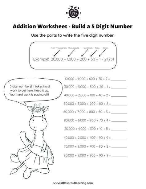Image result for 5 Digit Numbers M Worksheet