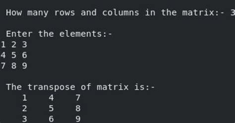 Afbeeldingsresultaten voor C Program to Find Transpose of Matrix