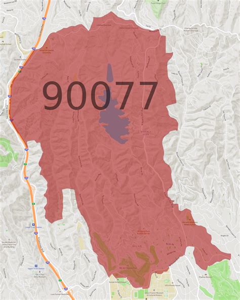 Image result for 90077 Zip Code Map