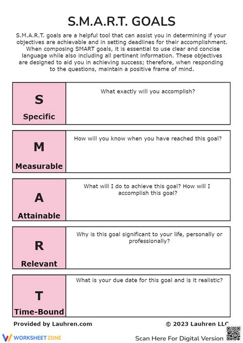 Image result for Smart Goals Worksheet Colorful