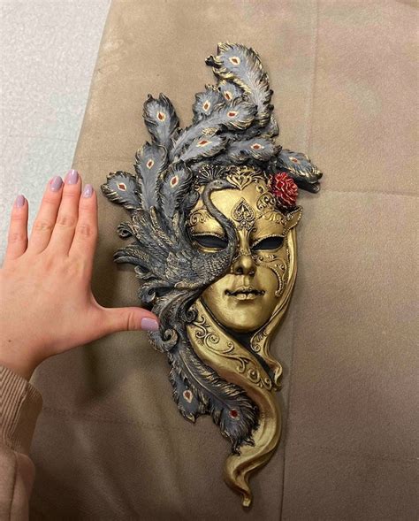 Venetian Carnival Mask Wall Decor: Polyester Sculpture (10.23x20.87 In ...