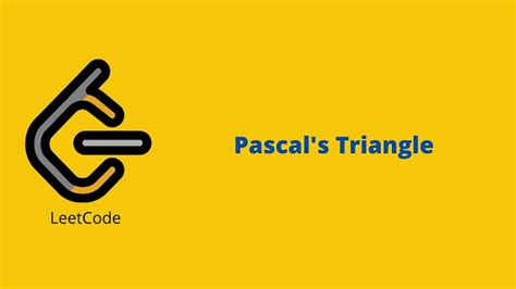 Image result for Pascal Triangle LeetCode