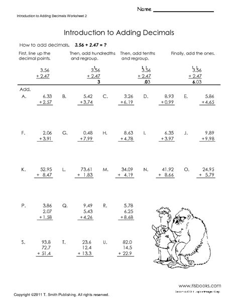 Image result for Decimal Introduction Worksheet
