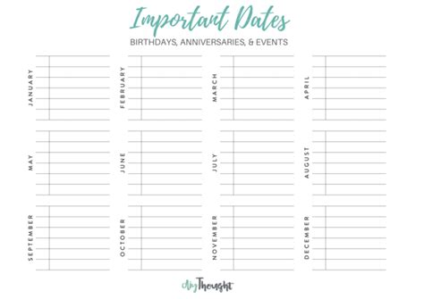 Image result for Important Events Printable Paper