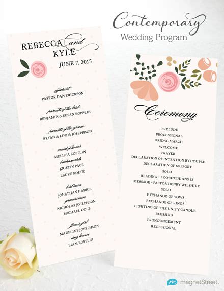 Sample Wedding Programs Wording Templates