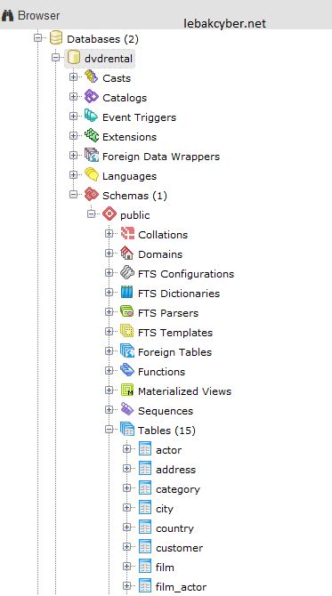 Toradh íomhá ar Contoh Database PostgreSQL