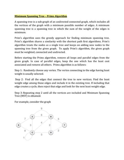 Toradh íomhá ar Problem for Prims Algorithm