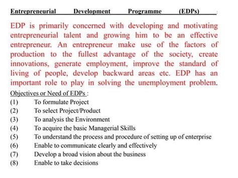 Image result for Enterpreneurial Development Program EDP Ai Images Objectives