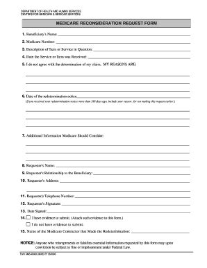 Image result for Medicare Reconsideration Form
