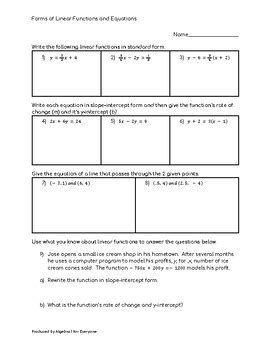 Image result for Linear Functions Practice Worksheet