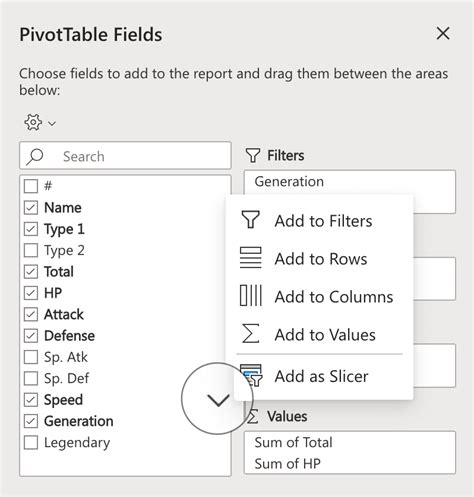 Image result for Pivot Table Fields Excel