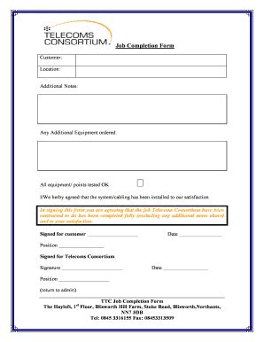 Image result for Work Completion Form Printable
